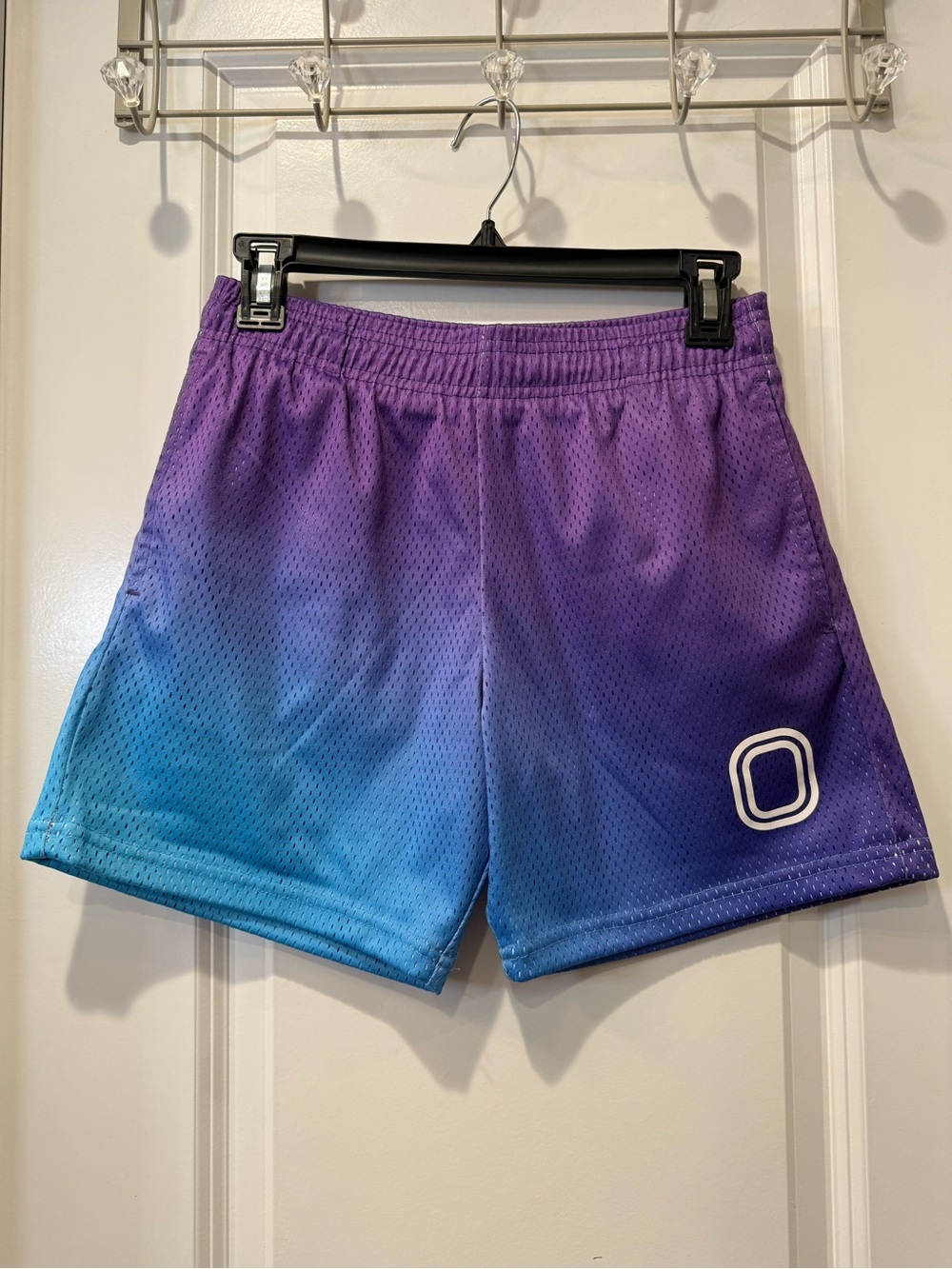 Overtime Youth Athletic Shorts Purple and Blue Ombre XL